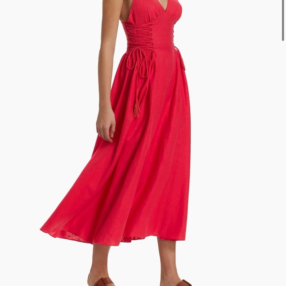 Brand New Without Tag
Farm Rio Red Lace Up MIDI Dress
Size- Large
Color- Red - Picture 7 of 8